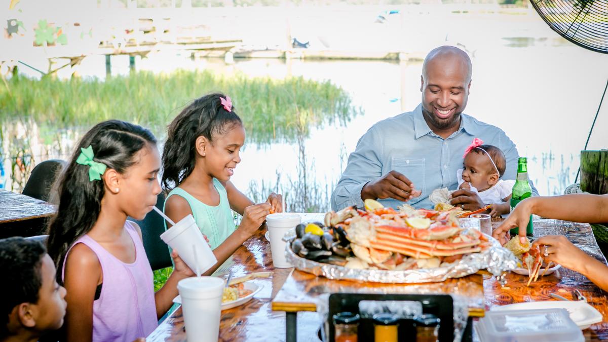 The Crab Shack Restaurant with a view of the beautiful Savannah marshlands